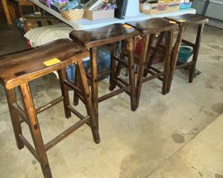 SET OF 4 SADDLE STOOLS