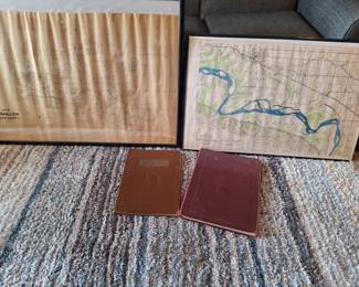 2 Framed Maps Of Vermillion, SD, 2 Atlases
