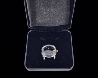 Vintage Mens Watch , Universal Geneve NOS W/ Gold Bezel