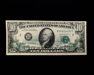 U.S. Currency $10 Bill 1977 Series A Misprint