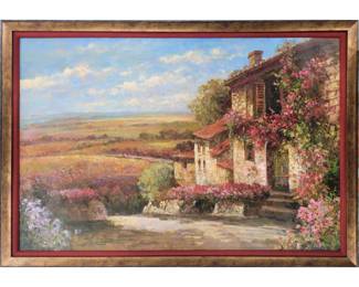 Matt Thomas Signed Oil On Canvas Italian Landscape Painting