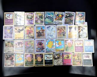 Lot Of 34 Pokemon Cards Ranging From Holo To Full Art, Lightly Played To Damaged Condition