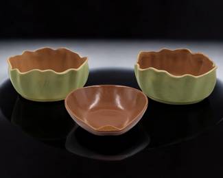 Lot Of 3 Vintage Roseville Pottery Bowls