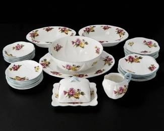 Grouping Of Shelley England Fine China "Begonia" Pattern, 35 Pieces