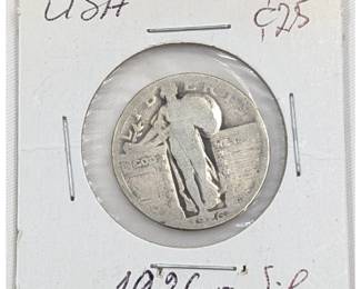 1926 US Standing Liberty Silver Quarter, Ungraded