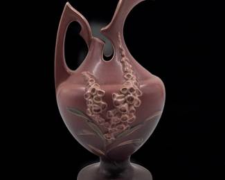Vintage Roseville Pottery Pink Foxglove Ewer