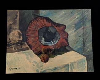 In The Manner Of Paul Gauguin (French, 1848-1903) Rare Tempera Tahitian Still Life Painting With COA