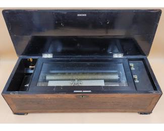 Antique 19th C Inlaid Swiss Music Box