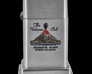 Vintage Zippo Lighter "THE VOLCANO CLUB" On Ascention Island In The South Atlantic RARE