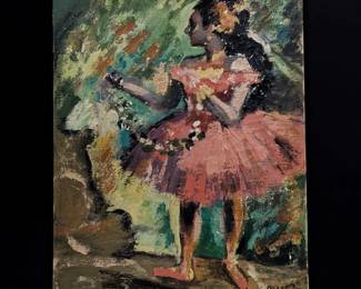 In The Manner Of Edgar Degas (French, 1834-1917) Signed Oil On Canvas Painting With COA