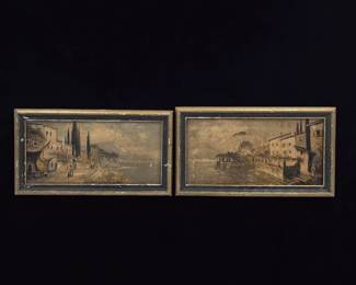Pair Of Old Signed Oil On Canvas Seascape Paintings, Possibly Italian