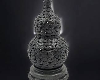 A Very Fine Chinese Bronze Gourd Vessel, Possibly A Censer, With Seal Mark