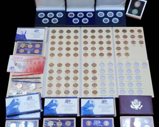 Collection Of United States Proof Sets and Coin Albums
