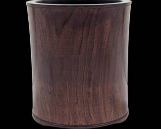 Chinese Carved Hardwood Brush Pot