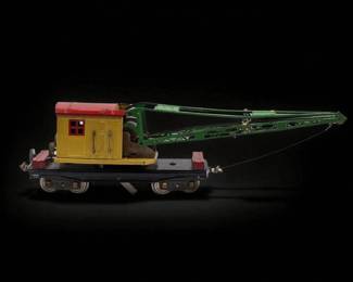 Vintage Lionel Pre-War Standard Gauge No. 219 Yellow And Red Crane Car