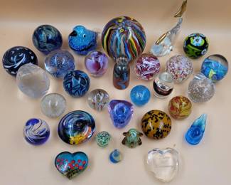 Collection of 30 Glass Paper Weights
