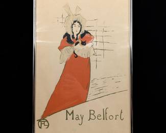 After Henri de Toulouse-Lautrec (French, 1864-1901) Color Print, "May Belfort"