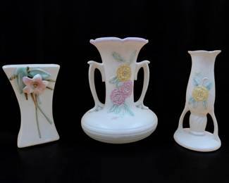 3Pc Vintage Hull And McCoy Pottery Vases