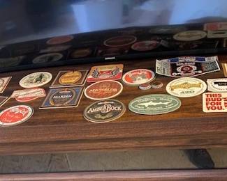 beer coasters and labels