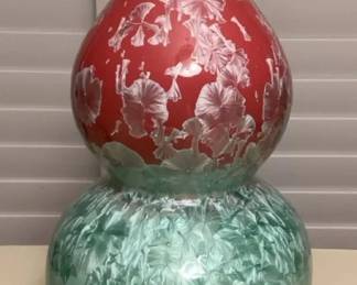 MMP143 Large Jingdezhen Chinese Double Gourd Crystalline Glaze Vase