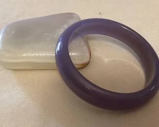MMP125 Purple Jade Bangle Bracelet New