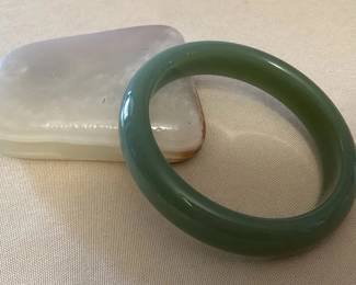 MMP132 Celadon Green Jade Bangle Bracelet New 