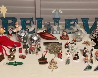 MMP060 Vintage Christmas Ornaments, Miniature Village Figurines & Decor