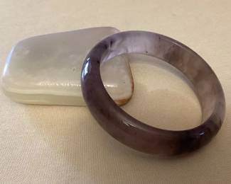 MMP139 Violet Jade Bangle Bracelet New 