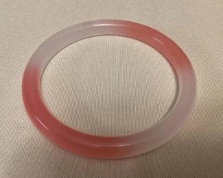 MMP128 Pink & White Jade Bangle Bracelet New