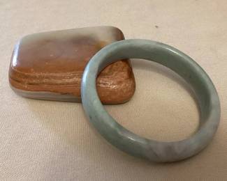 MMP135 Light Green Jade Bangle Bracelet New 