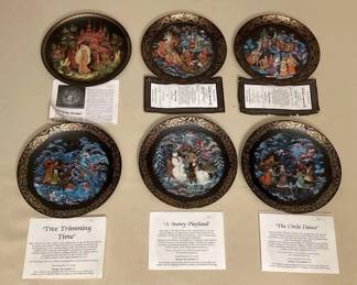 MMP149 Six Collectible Limited Edition Porcelain Russian Design Plates