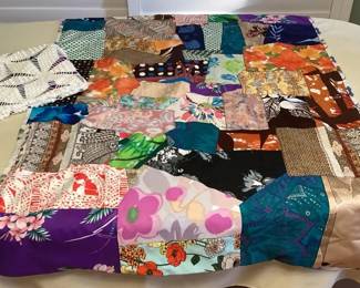 MMP015 Vintage Hawaiian Patchwork Quilt Blanket & Pouch Bag