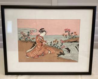 MMP040 Framed Japanese Block Print 