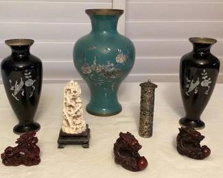 MMP004 Asian Vases, Dragon Figurines, Carved Bone & More!