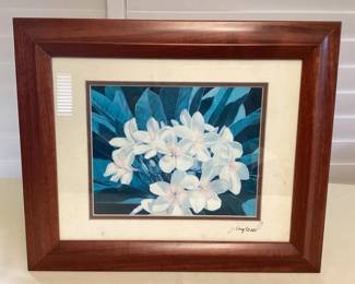 MMP034 Koa Framed Plumeria Flowers Picture By Gary Reed