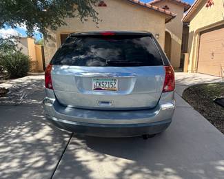 2006 Chrysler Pacifica, 121,500k miles, does not currently run (probably old gas, starts with starter fluid), back door does not open all the way. $2,000 OBO, see VIN photo