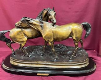 05 L Accolade Bronze Signed Statue By Pierre J Mene