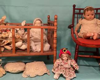 Antique Dolls And Furniture
