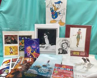 Disney Mystery Lot, Signed Art Movie Posters Decals More