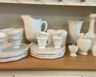 Jim Beam White Milk Glass Decanters More