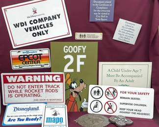 Vtg Disneyland Park Souvenir Signs