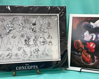 Rare Signed Disney Dancing In The Rain Concepts Model Sheet Cell