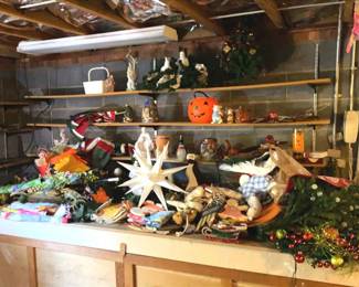 Mystery Seasonal Decor Lot Christmas  Halloween  4th Of July  Easter 