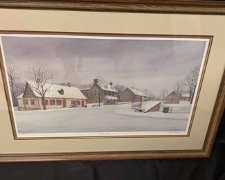 David Doss Winter In Salem  Signed Print  Numbered  Framed