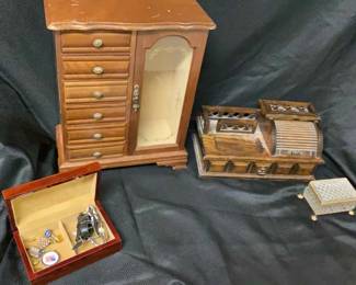 Vintage Jewelry Boxes Watches and Pins