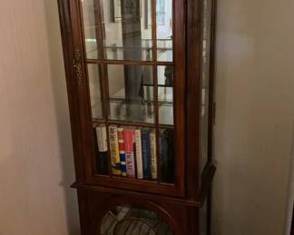 Vintage Wooden Curio Cabinet 