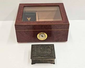 2142 Capri Glasstop Desktop Humidor Jewelry Box