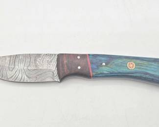 2188  Lariat High Ridge HandForged Damascus Skinning Knife 