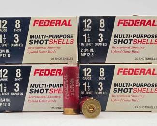 1398 NEW Approx. 100 Rounds of Federal 12ga Shotshells