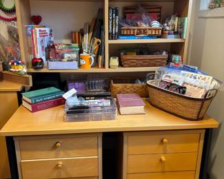 Blonde Wood Office Desk & Craft Storage Cabinets – Made in Denmark